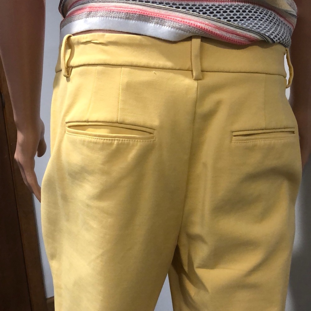 Yellow slim ankle slacks